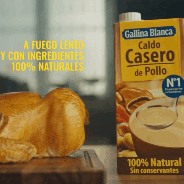 Home economist profesional en rodajes publicitarios de Gallina Blanca.